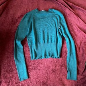 Blue ribbed sweater